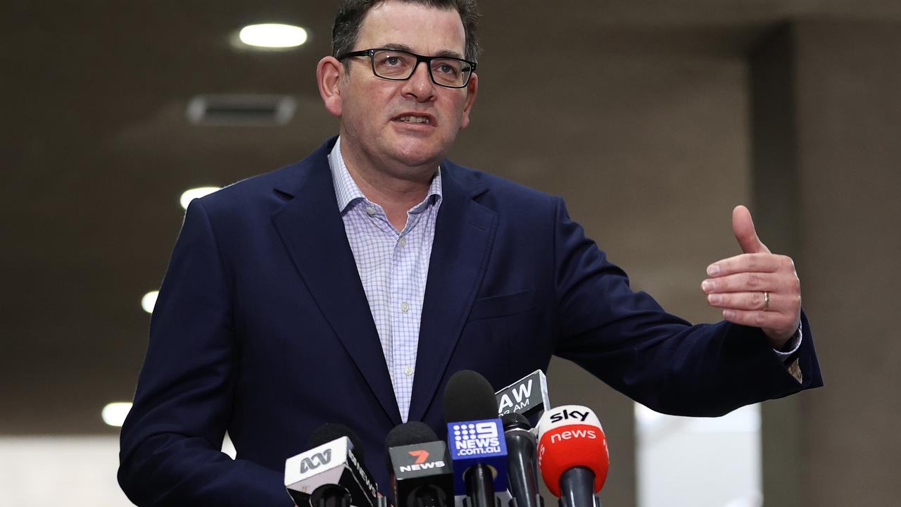 Victorian Premier Daniel Andrews is seen during Friday's COVID press conference. Photo: Robert Cianflone/Getty Images