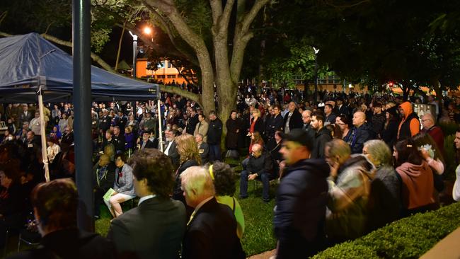Ipswich Anzac Day Dawn Service at Honour Stone in the RSL Memorial Gardens 2022. Picture: Jessica Baker
