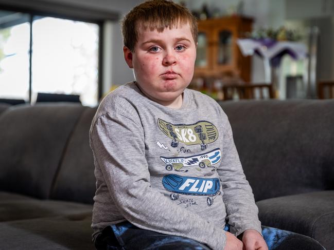 10-yr-old Jayden Stuart who has muscular dystrophy that has been denied a wheelchair on the NDIS because it is 