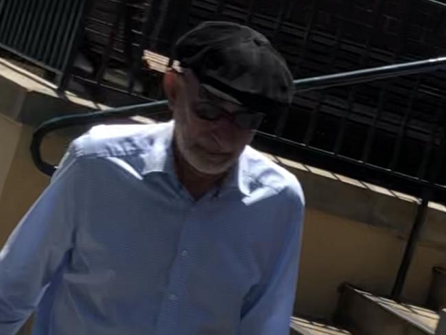 Faramarz Atshan, 71, of Mona Vale, outside Manly Local Court in February after he was convicted of sexual touching offences for using his bare toes to touch the bottoms of girls and young women sitting on northern beaches' buses. Picture: Manly Daily