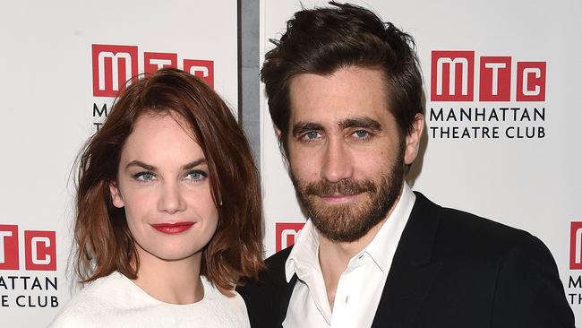 Co-stars ... Ruth Wilson and Jake Gyllenhaal, who are rehearsing for the Broadway play, Constellations. Picture: Andrew H. Walker/Getty Images