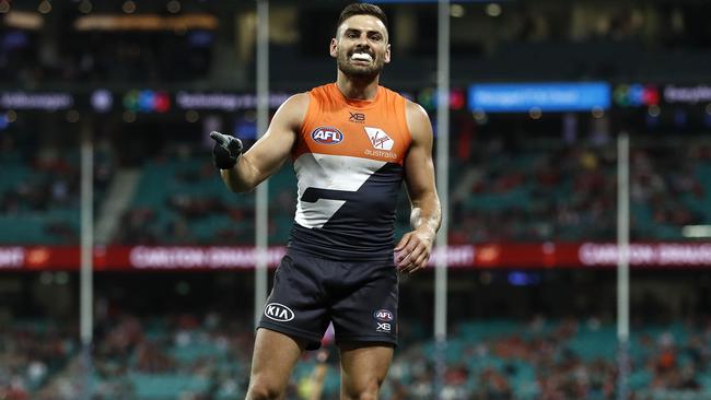 Stephen Coniglio injured his hand against the Swans. Picture: Getty Images