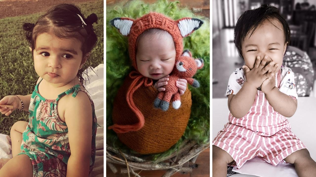 From left, Coconut Grove’s Inaya Kang, Darwin bub Archie Thaddeus Dinardo, and Maya Sherpa of Muirhead, are all Grand Finalists in our Territory’s Cutest Bub comp for 2021.