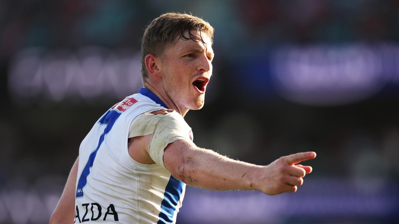 Jack Ziebell celebrates one of his five Saturday afternoon goals.