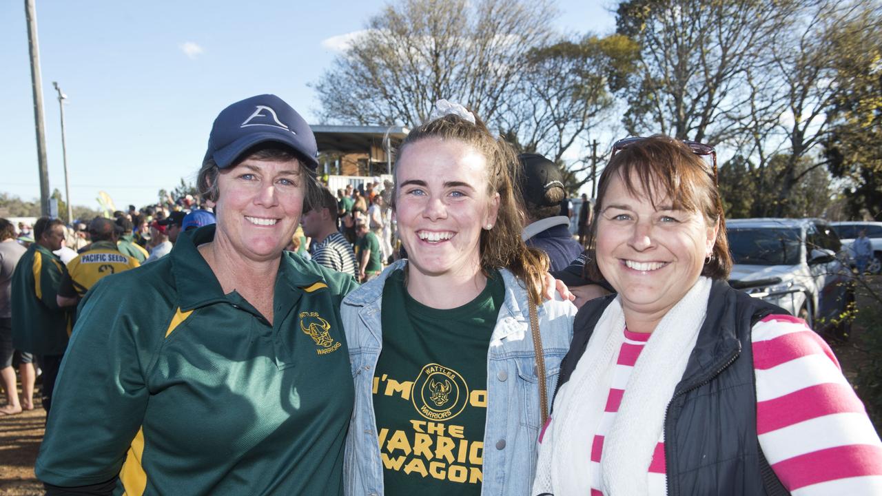 (From left) Kate Flynn, Eliza Flynn and Bonnie Widderick at the TRL grand final. Sunday, 2nd Sep, 2018.