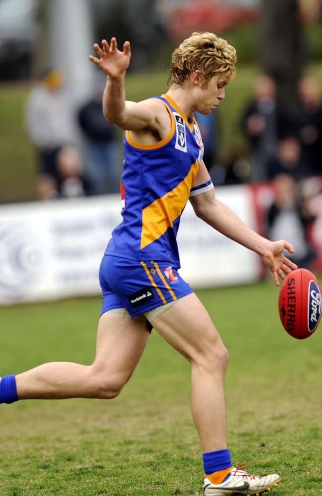 Dane Rampe takes a kick for Willy in 2011.