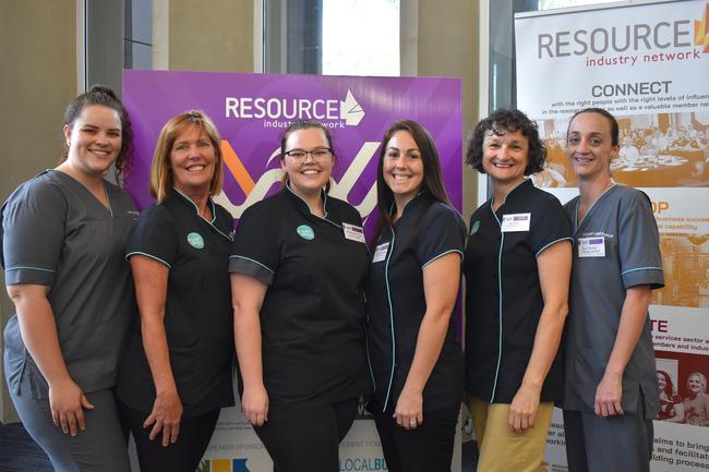 L-R: Amanda Bartley, Patricia Vella, Ebony Dowling, Ashleen O'Neill, Sue Dalton and Sam Forbes at 2022 International Women's Day Business Lunch in Mackay. Picture: Madeleine Graham