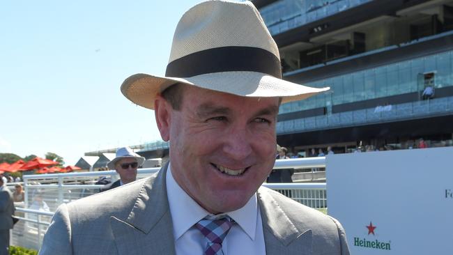 Trainer John O'Shea is seen after Live And Free wins race 5, the Hyland Boxing Day Sale Handicap during Royal Randwick Race Day at at Royal Randwick Racecourse in Sydney, Saturday, December 29, 2018. (AAP Image/Simon Bullard) NO ARCHIVING, EDITORIAL USE ONLY