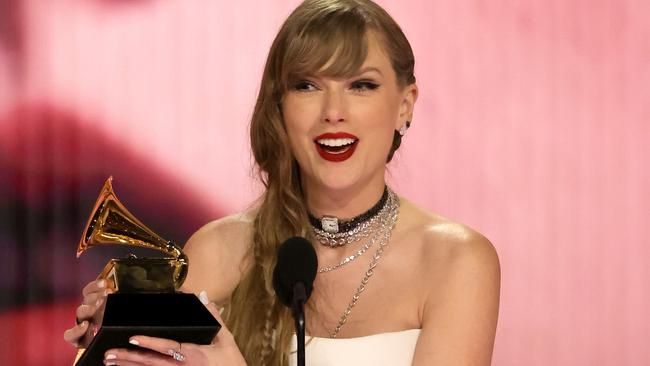 LOS ANGELES, CALIFORNIA - FEBRUARY 04: Taylor Swift accepts the Album Of The Year award for Ã¢â¬ÅMidnightsÃ¢â¬Â onstage during the 66th GRAMMY Awards at Crypto.com Arena on February 04, 2024 in Los Angeles, California. (Photo by Kevin Winter/Getty Images for The Recording Academy)