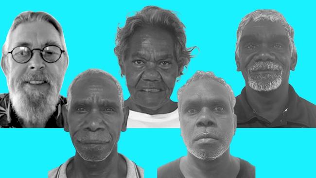 Groote Archipelago Regional Council Central Ward candidates: (L-R) Gordon Walsh, Leonard Amagula, Rosalie Lalara, Gregson Lalara and Fabian Lalara.