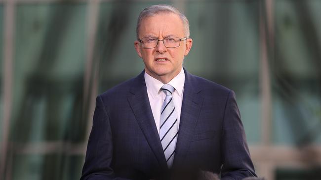 Anthony Albanese labelled the Scott Morrison’s handling of the vaccination rollout a “clusterf..k” in Tuesday’s caucus briefing. Picture: Gary Ramage