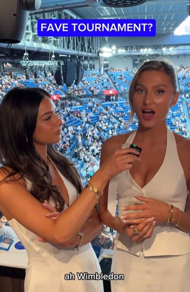 Hatzi was interviewing model Hannah Dal Sasso for the fashion brand Selfie Leslie when she asked the former WAG who her “fave player” was. Picture: Supplied