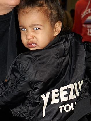 Kris Jenner and baby North West at Heathrow Airport