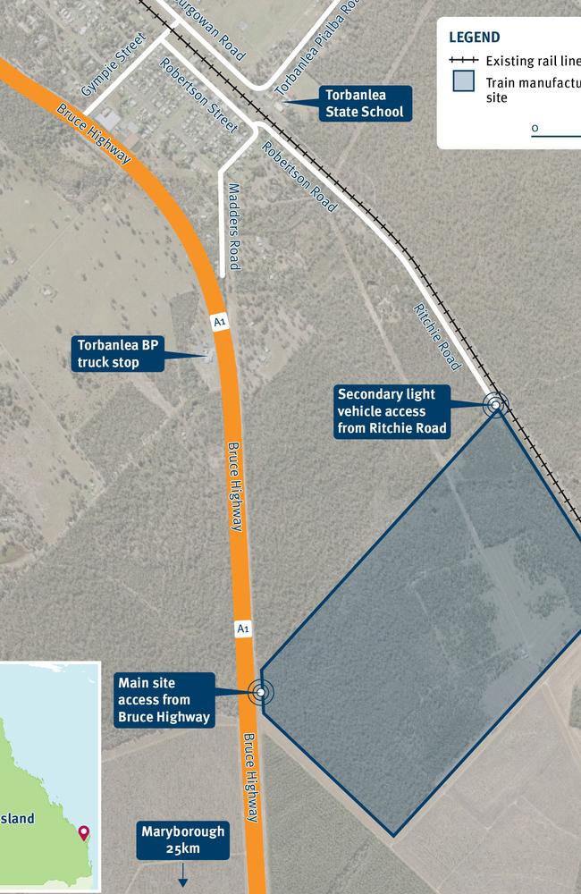 The road network surrounding the future home of a $239m manufacturing plant at Torbanlea for the state’s new trains will be getting a major overhaul.