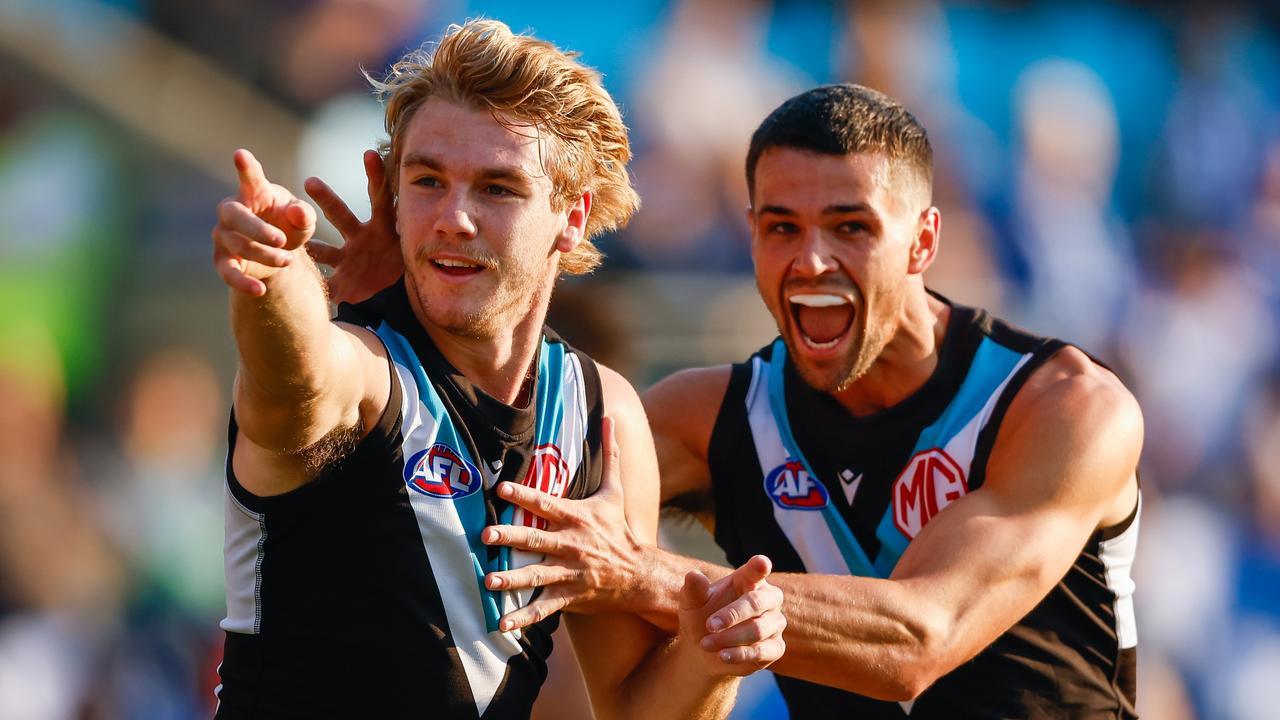 Jason Horne-Francis could be a generational talent for the Power. Picture: Dylan Burns/AFL Photos via Getty Images