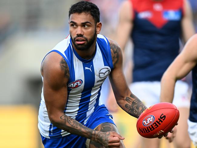 Tarryn Thomas in action for the Kangaroos in 2023. Picture: Getty