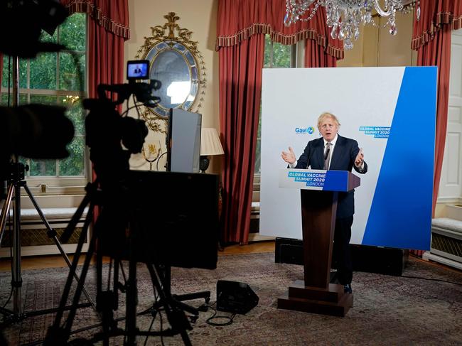 British Prime Minister Boris Johnson speaks from No 10 Downing Street. Picture: AFP PHOTO/10 DOWNING STREET/ANDREW PARSONS