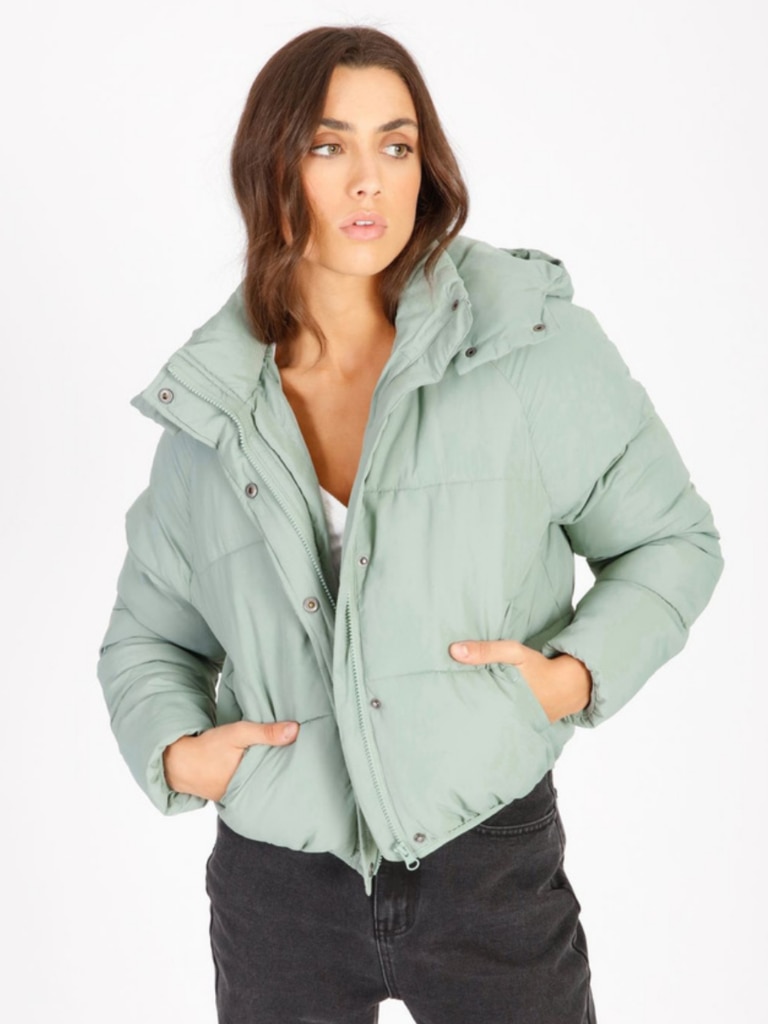 mint puffer vest