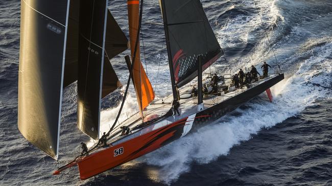 Jim Cooney’s Comanche races towards Hobart last night