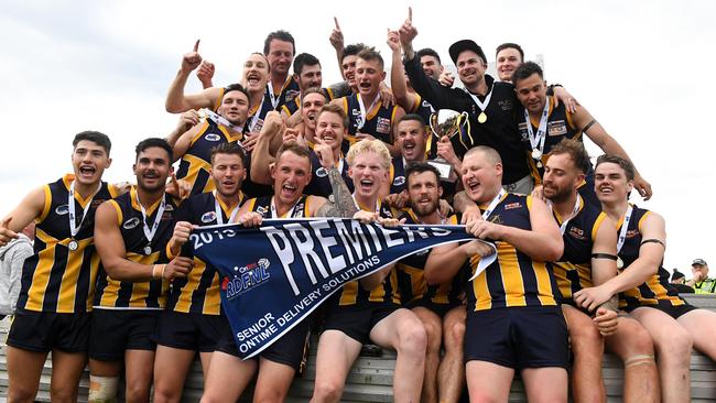 Rupertswood’s 2019 RDFL premiership team. Picture: James Ross