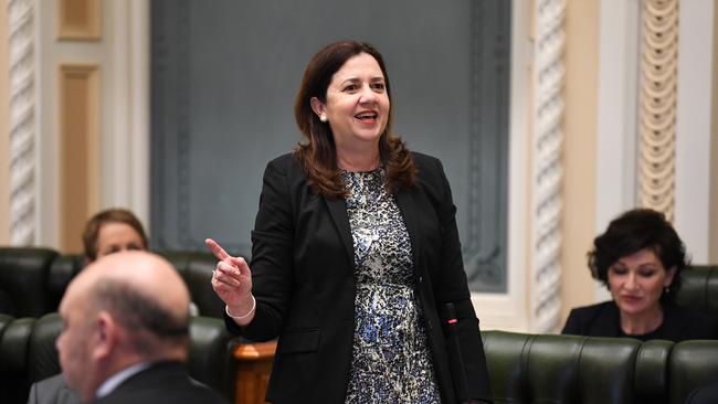 BRISBANE, AUSTRALIA – NewsWire Photos – MAY 26, 2021. Queensland Premier Annastacia Palaszczuk speaks during Question Time at Parliament House. Picture: NCA NewsWire / Dan Peled