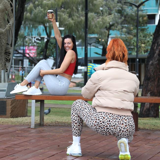 Day three of the Gold Coast lockdown. Keeping up with Instagram at Broadbeach. Picture Glenn Hampson