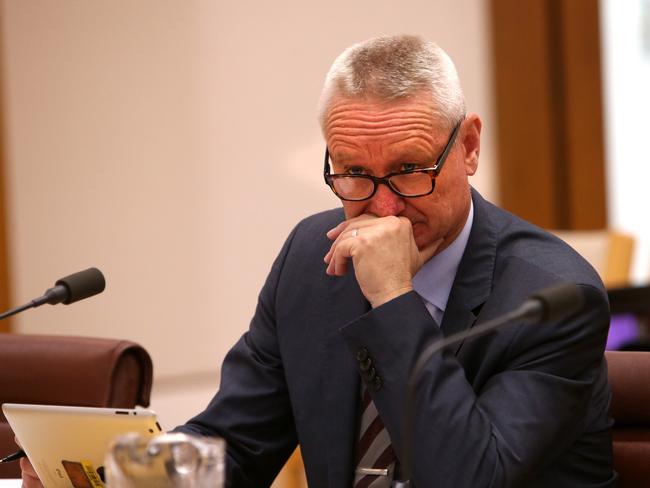 Michael Millett appearing at a Senate Select Committee at Parliament House in Canberra.