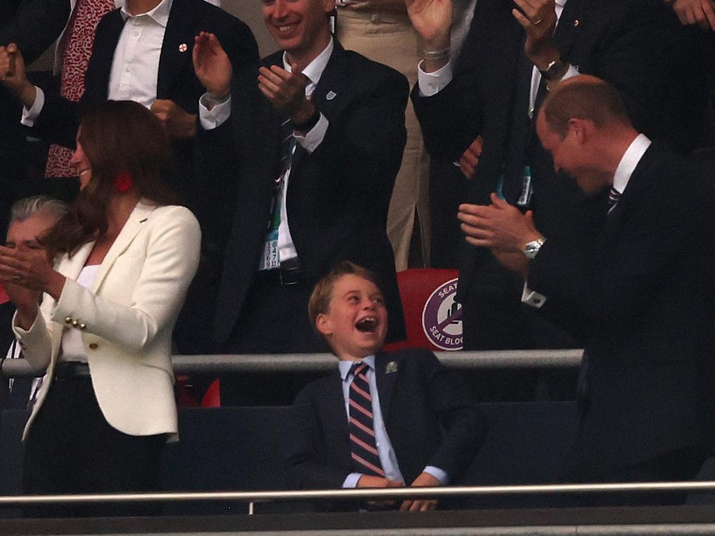 Prince George celebrates at the Euro football final. Picture: News Licensing / MEGA