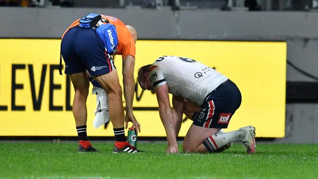 Drew Hutchinson down with injury. Picture: NRL Imagery