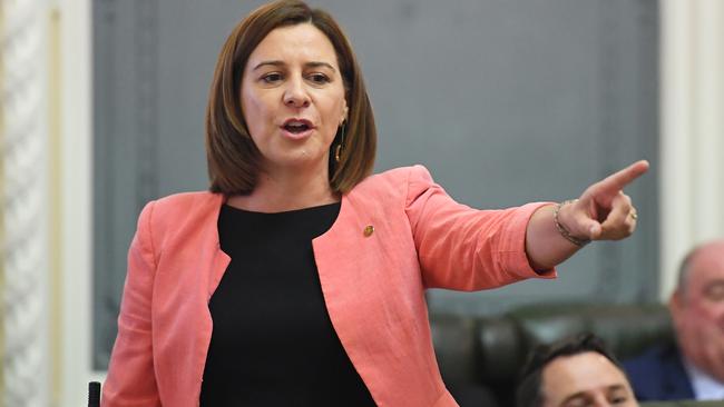 Queensland Opposition Leader Deb Frecklington speaks during Question Time at Parliament House in Brisbane today. Picture: AAP