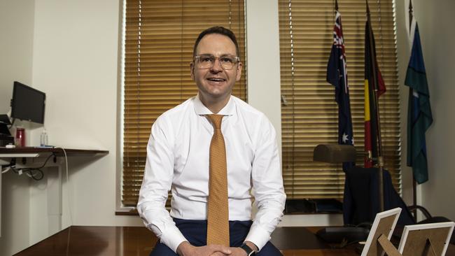 Senator Andrew Bragg in his office at Parliament House in Canberra. Picture: NCA NewsWire / Gary Ramage