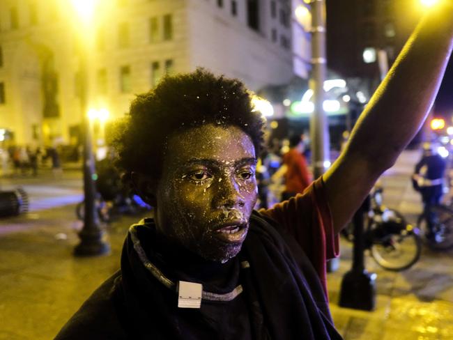 What started as a peaceful demonstration near the Ohio Statehouse turned into a riot after police and protesters clashed in Columbus, Ohio. Picture: AFP