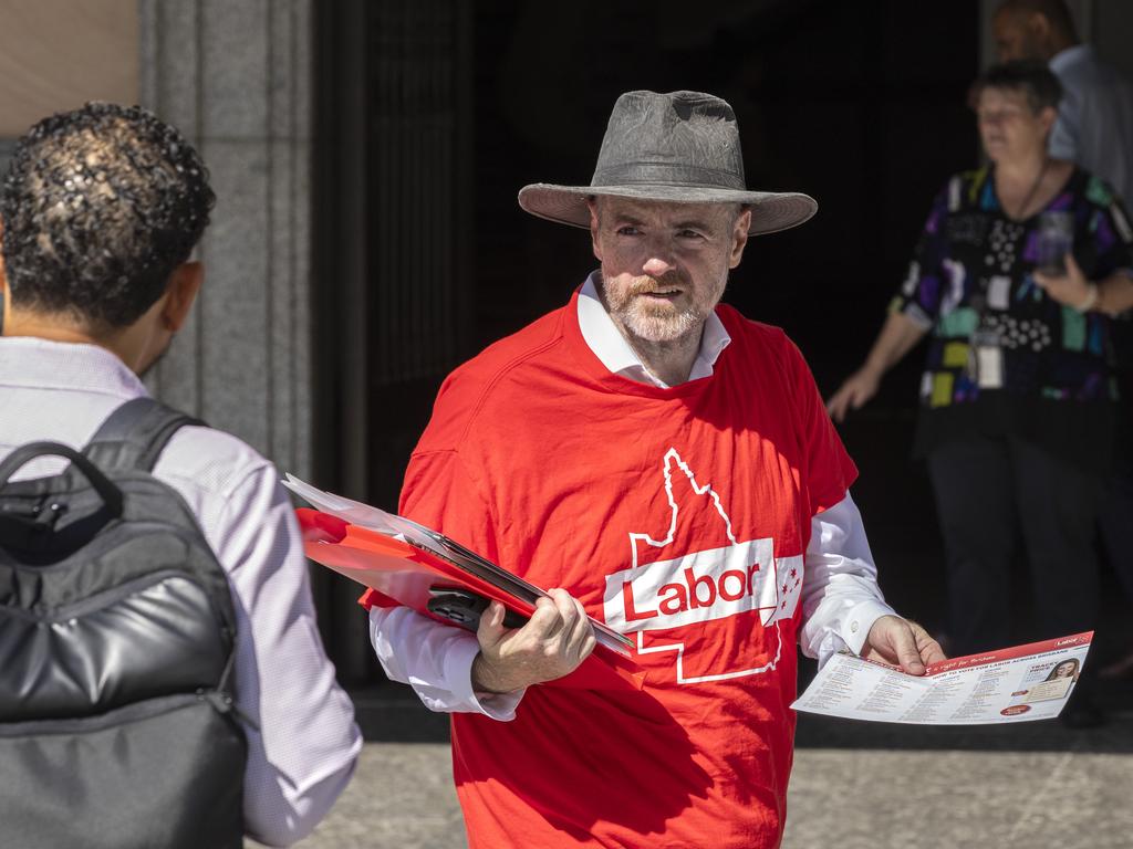 Labor supporters at early voting for the Brisbane City Council Election at Brisbane City Hall earlier this week. Picture: Richard Walker