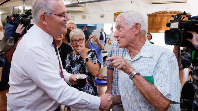 Scott Morrison meets with local Cairns community members over afternoon tea. Picture: Jason Edwards