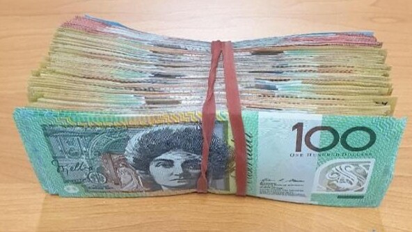 $20,000 found in a safe in Mauro’s bedroom. Picture: NSW Police. 