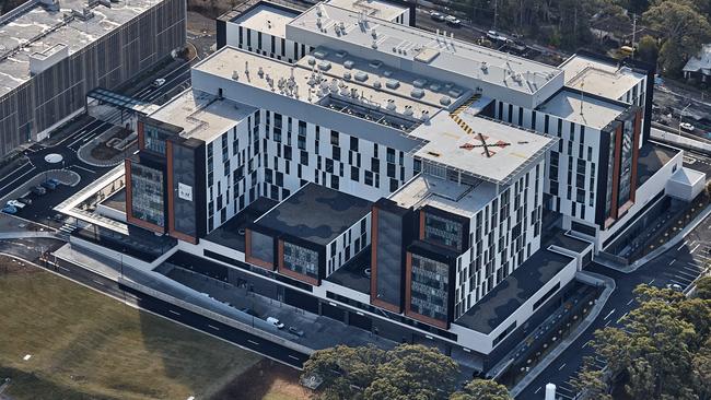 An aerial shot of Northern Beaches Hospital. Picture: Craig Willoughby.