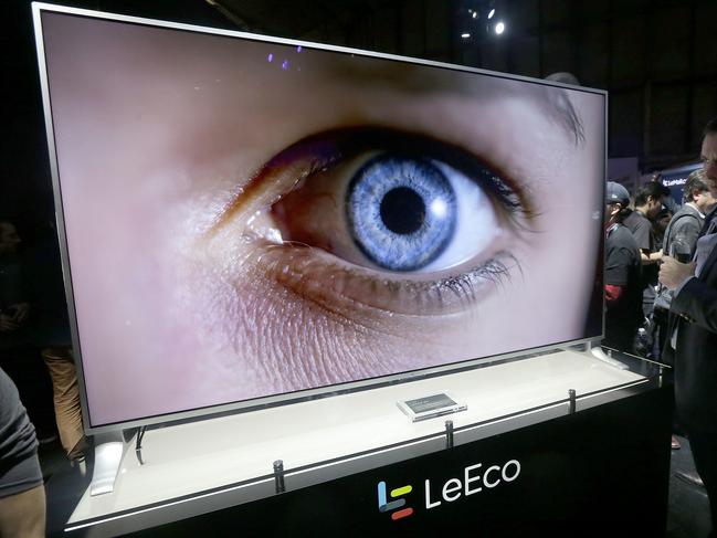 A LeEco uMax 85 television is displayed at an event in San Francisco, Wednesday, Oct. 19, 2016. Most U.S. consumers havenâ€™t heard of LeEco, but the Chinese technology company is setting out to become a household name with a lineup of smartphones and flat-screen TVs undercutting the prices of Apple, Google, Samsung and other industry stalwarts. (AP Photo/Jeff Chiu)