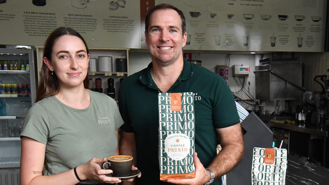 QLD's Best of the Best. Coffee Presto espresso manager Sophie Sprigings with managing director Luke Guazzo. Picture: Evan Morgan