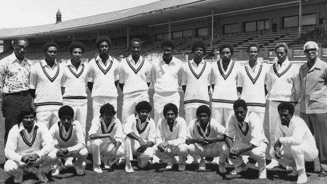 The all-conquering West Indies pose for team photo in Adelaide in 1975.