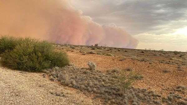 Roxby Downs reached its strongest wind gusts on record of up to 130 km/h. Picture: Sarah Woodward, via 7NEWS