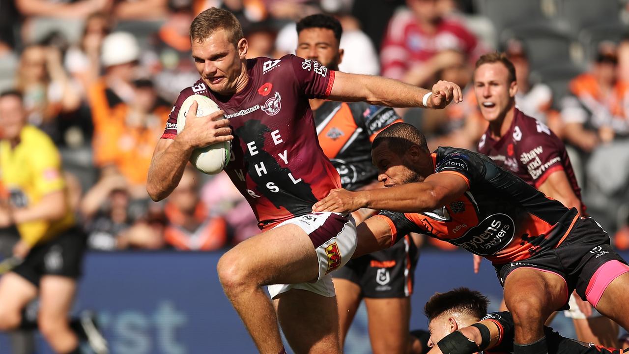 Nrl 2021 3 Big Hits Tom Trbojevic Daly Cherry Evans Wests Tigers Vs 0211