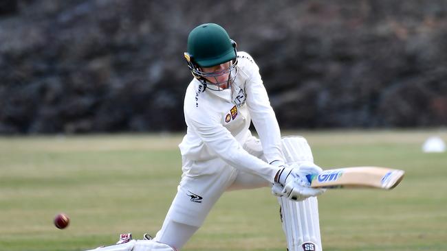 Iona College batsman Liam CarterAIC First XI cricket between St Peters and Iona College.Saturday March 4, 2023. Picture, John Gass