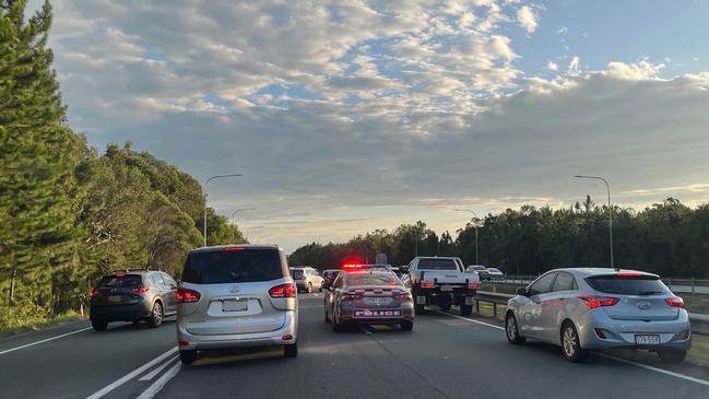 Chaos on the highway following the alleged pursuit.