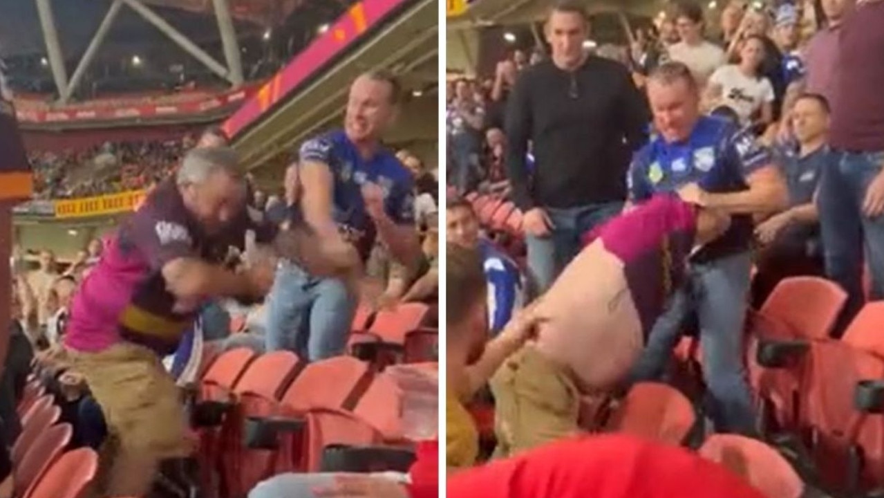 A fight broke out in the crowd at Suncorp Stadium.