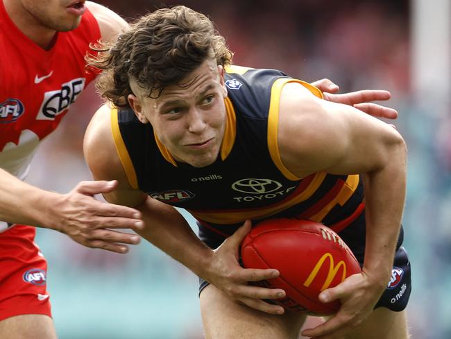 Adelaide's Jake Soligo during the Round 19 AFL match between the Sydney Swans and Adelaide Crows at the SCG on July 23, 2022 . Photo by Phil Hillyard (Image Supplied for Editorial Use only - **NO ON SALES** - Â©Phil Hillyard )