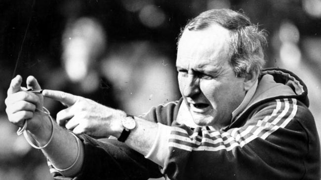 Jones as Australia's rugby union coach in 1987. Picture: Colin Murty