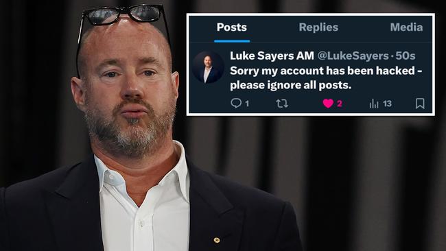 Carlton president Luke Sayers says his X account was hacked. Picture: Michael Klein