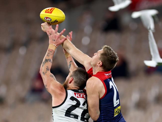 There were plenty of empty seats at the MCG for Dees-Power. Picture: Josh Chadwick/Getty Images