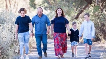 Merbein legend Scott Pollock with his family