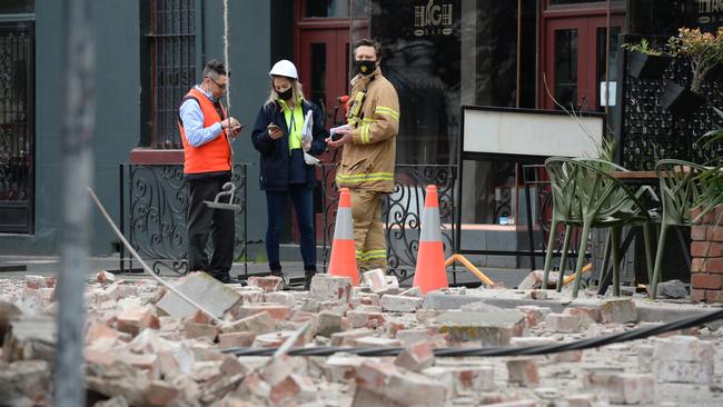 The clean-up in Melbourne is underway. Picture: NCA NewsWire / Andrew Henshaw